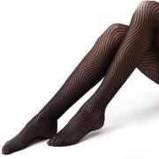 Oroblu Strumpfhosen Waves Tights 20 Schwarz gemustert Polyamid Medium ...