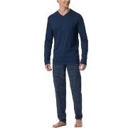 Schiesser Casual Essentials Long Sleeve Pyjamas Marine Baumwolle Small...