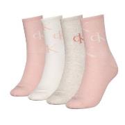 Calvin Klein 4P Women Aop Socks Gift Box Weiß/Rosa One Size Damen