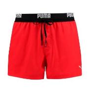 Puma Badehosen Logo Short Length Swim Shorts Rot Polyester Small Herre...