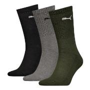 Puma 3P Sport Crew Socks Schwarz/Grün Gr 39/42