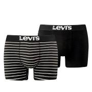 Levis 2P Base Stripe Boxer Schwarz/Weiß Baumwolle Small Herren