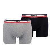 Levis 2P Sportswear Logo Base Boxer Schwarz/Grau Baumwolle Small Herre...