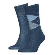 Tommy Hilfiger 2P Men Sock Check Jeansblau Gr 39/42 Herren