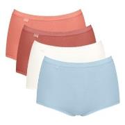 Sloggi 4P Basic Plus Maxi Panty Blau/Orange Baumwolle 38 Damen
