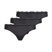 Calvin Klein 3P Lace Thongs Schwarz Polyamid Small Damen
