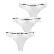 Björn Borg 3P Logo Thong Weiß Baumwolle Small Damen