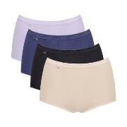 Sloggi 4P Basic Plus Maxi Panty Blau/Lila Baumwolle 38 Damen