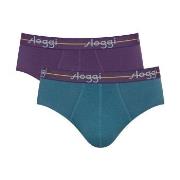 Sloggi 2P For Men Start Midi Lila/Türkis Baumwolle Small Herren