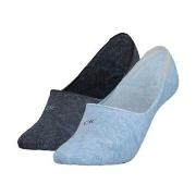 Calvin Klein 2P Women Low Cut Footie Socks Blau/Grau Gr 35/38 Damen