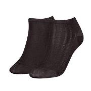 Tommy Hilfiger 2P Women Shine Sneaker Socks Schwarz Gr 39/42 Damen