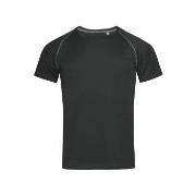 Stedman Active 140 Men Team Raglan Schwarz Polyester Small Herren