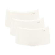 Sloggi 3P GO Crush Hipster Shorts Elfenbein Baumwolle Small Damen