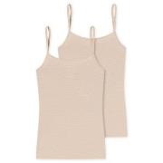Schiesser 2P Modal Essentials Spaghetti Strap Tops Beige Small Damen