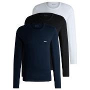 BOSS 3P Long Underwear Shirt Schwarz/Marine/Weiß Baumwolle Medium Herr...