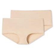 Schiesser 2P 95-5 Organic Shorts Beige Baumwolle Small Damen