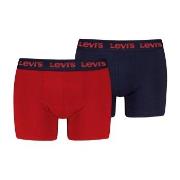 Levis 2P Repeat Logo Boxer Brief Schwarz/Rot Baumwolle Small Herren
