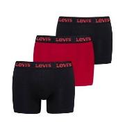 Levis 3P Repeat Logo Boxer Brief Multi Schwarz/Rot Baumwolle Small Her...