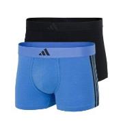 adidas 2P Active Flex Cotton 3 Stripes Low Rise Trunk Schwarz/Blau Bau...
