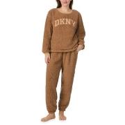 DKNY Chill In Style Top Jogger Set Braun Polyester Small Damen