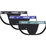 Nike 6P Everyday Cotton Stretch Jockstrap Schwarz/Blau Baumwolle Small...