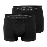 Schiesser 2P Cotton Flex Trunks Schwarz Baumwolle Medium Herren