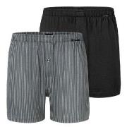 Schiesser 2P Long Boxershorts Schwarz/Grau Baumwolle Small Herren