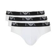 Armani Stretch Jersey Briefs With Logo 3P Weiß Baumwolle Small Herren