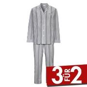 Damella Carl Long Sleeve Pyjamas Grau gestreift Baumwolle Small Damen