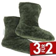 Damella Jaquard Fleece Slippers Grün Polyester Gr 35/37 Damen