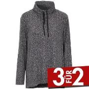 Damella Knitted Lounge Top Leopard Large Damen