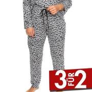 Damella Melange Brushed Trousers Grau Large Damen