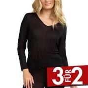 Damella Silk Long Sleeve Schwarz Seide Small Damen