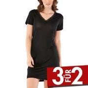 Damella Silk Nightdress SS Schwarz Seide Small Damen