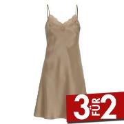 Damella Woven Silk Plain Lace Nightdress Nougat Seide Small Damen