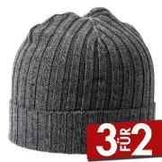 Amanda Christensen Beanie Grau Merinowolle One Size