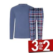 Jockey Night And Day Long Pyjama Marine/Rot Small Herren