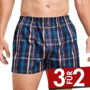 Jockey Woven Poplin Boxer Shorts Blau Muster Baumwolle Large Herren
