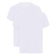 Armani Cotton V-neck T-shirts 2P Weiß Baumwolle Small Herren