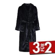 Decoy Long Terry Robe With Hood Schwarz Polyester Small Damen