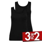 Decoy 2P Wide Strap Bamboo Top Schwarz Small Damen