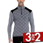 Dovre Half Zip Jacquard Baselayer Grün gemustert Wolle Small Herren
