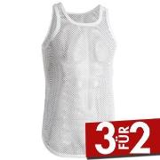 Dovre Net Singlet Weiß Ökologische Baumwolle Small Herren