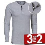 Dovre Organic Cotton Grand Dad Rib Shirt Grau Ökologische Baumwolle Sm...