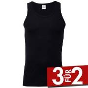 Dovre Rib Singlet Schwarz Baumwolle Small Herren