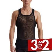 Dovre Wool Mesh Tank Top Schwarz Wolle Small Herren