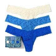 Hanky Panky 3P Low Rise Lace Thong  D2 Blau/Weiß Nylon One Size Damen
