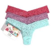 Hanky Panky 3P Low Rise Lace Thong  D2 Blau/Lila Nylon One Size Damen