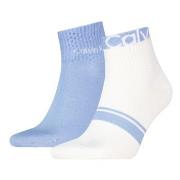 Calvin Klein 2P Cotton Logo Stripe Ankle Socks Hellblau One Size Herre...