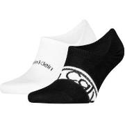 Calvin Klein 2P Cotton Logo Stripe Footie Socks Schwarz One Size Herre...